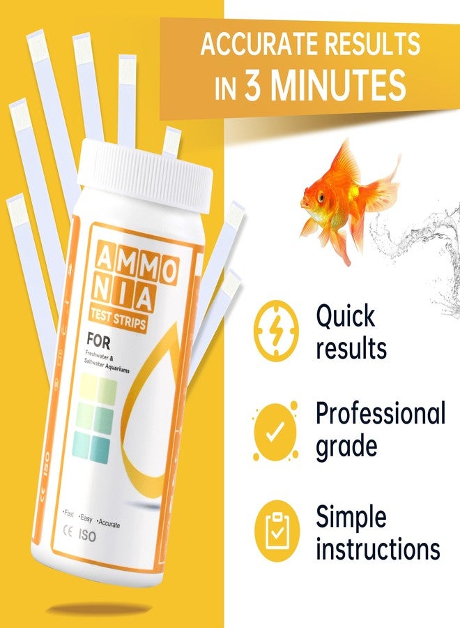 AAwipes Ammonia Test Strips for Fish Tank Aquarium Test Strips Aquarium Water Test Kit Freshwater Fish Tank (50) - Image 2